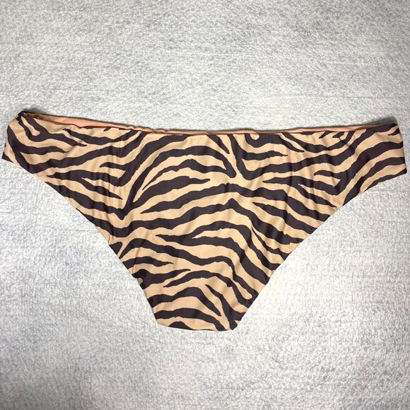 J.Crew Curved-waist cheeky bikini bottom in zebra stripe - swimwear Size 3X NEW - Picture 2 of 8